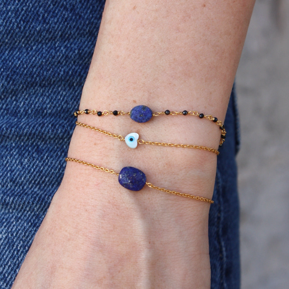 Bracelet doré pierre facettées et petites pierres - LAPIS