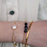 Gold cultured pearl bracelet