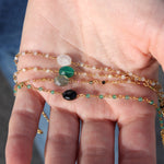 Bracelet doré pierre facettées et petites pierres -