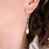 Boucles dorées XS et pierre naturelle