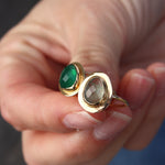 Bague dorée pierre irrégulière