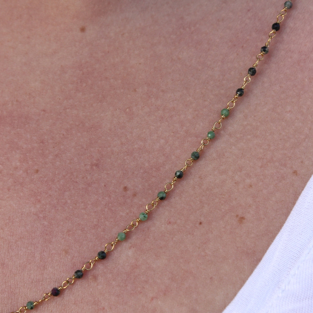 Collier doré Santa Maria en Rubis Zoisite