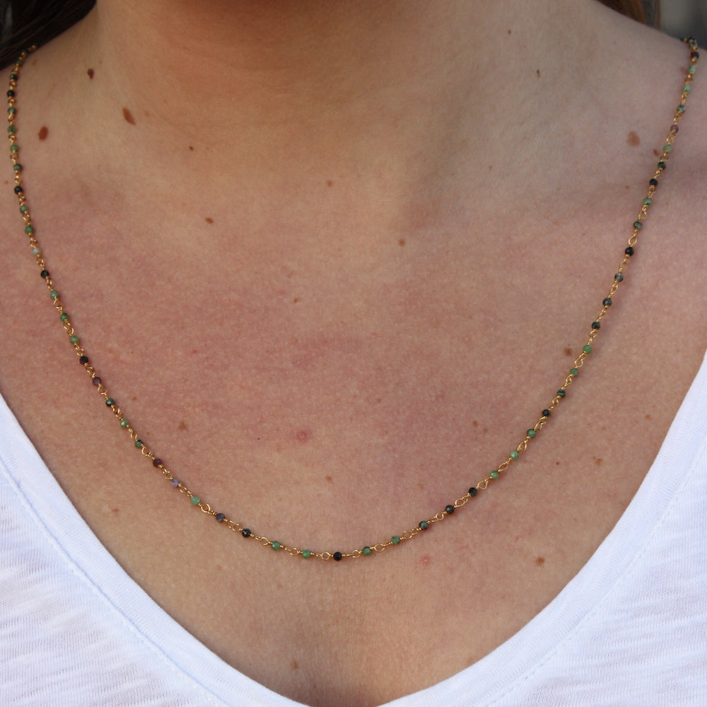 Collier doré Santa Maria en Rubis Zoisite