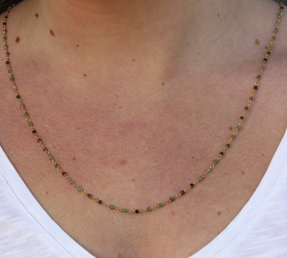 Collier doré Santa Maria en Rubis Zoisite