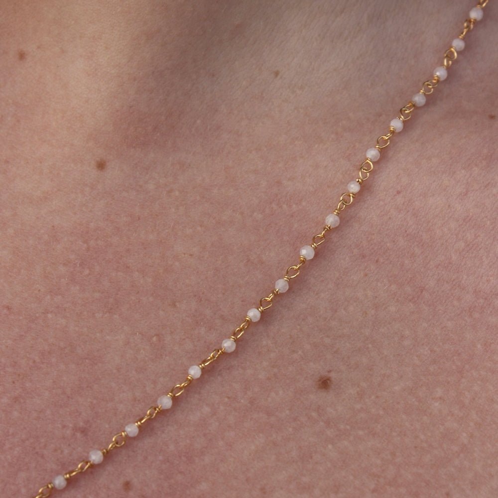 Collier doré Santa Maria en Pierre de lune