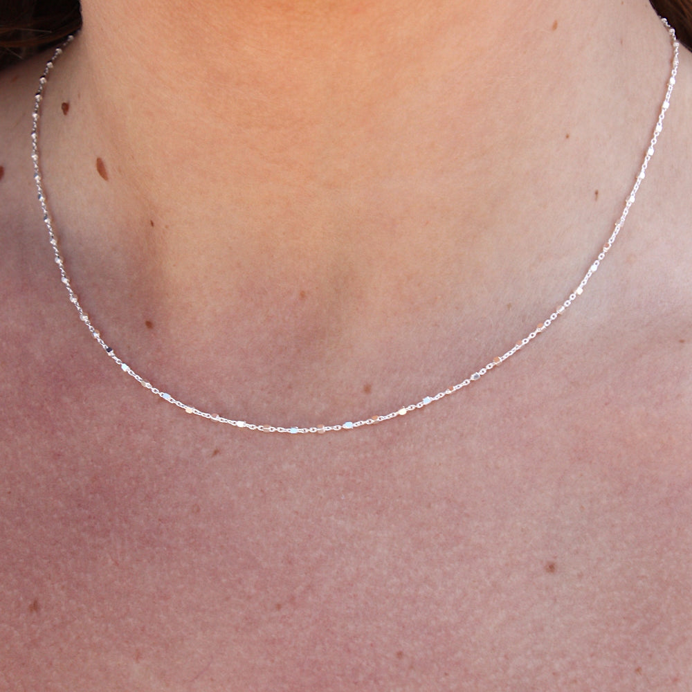 Collier argent 925 petits carrés