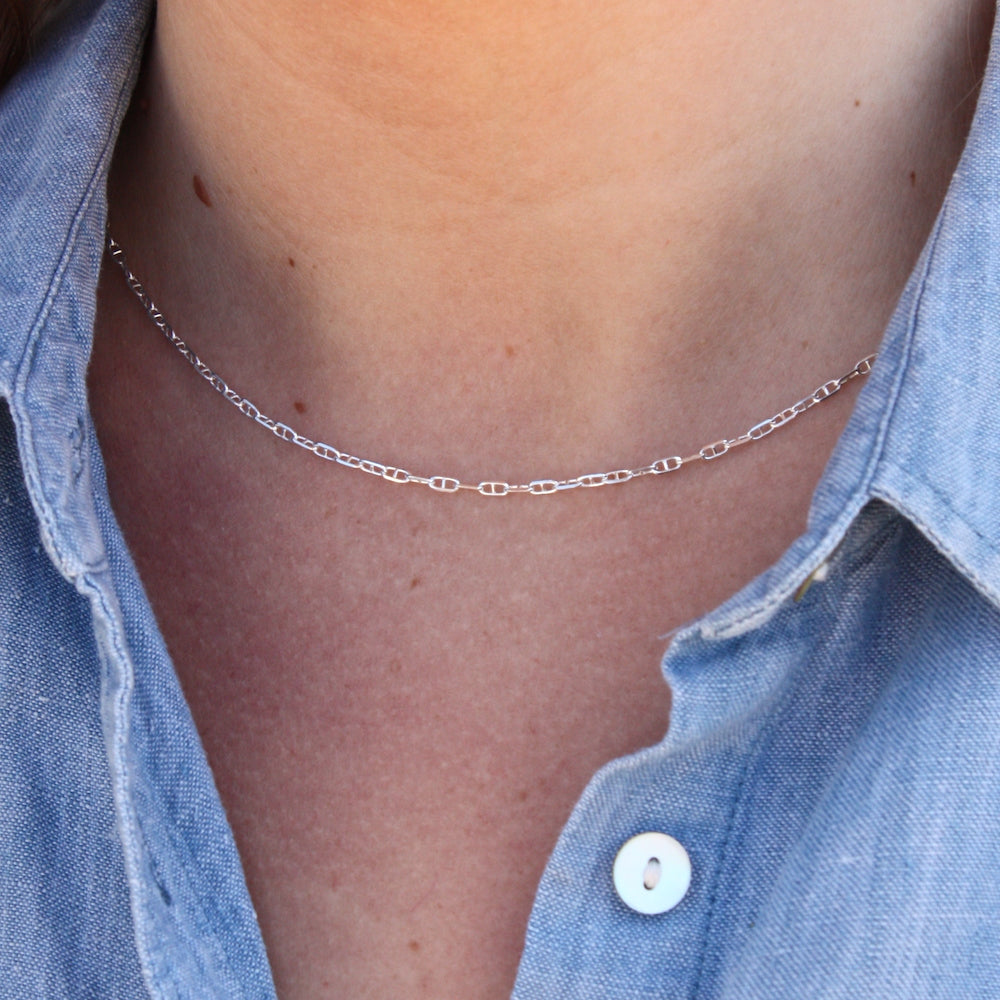 Collier argent maille marine