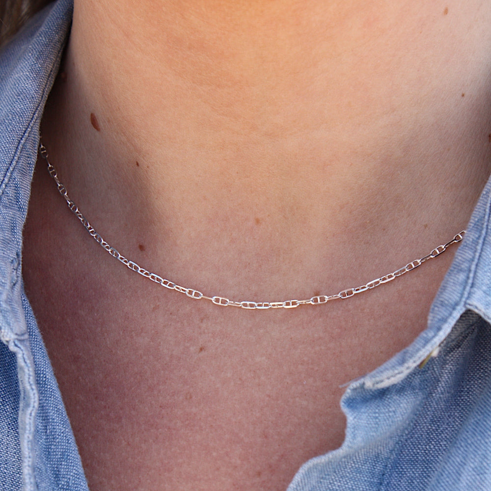 Collier argent maille marine