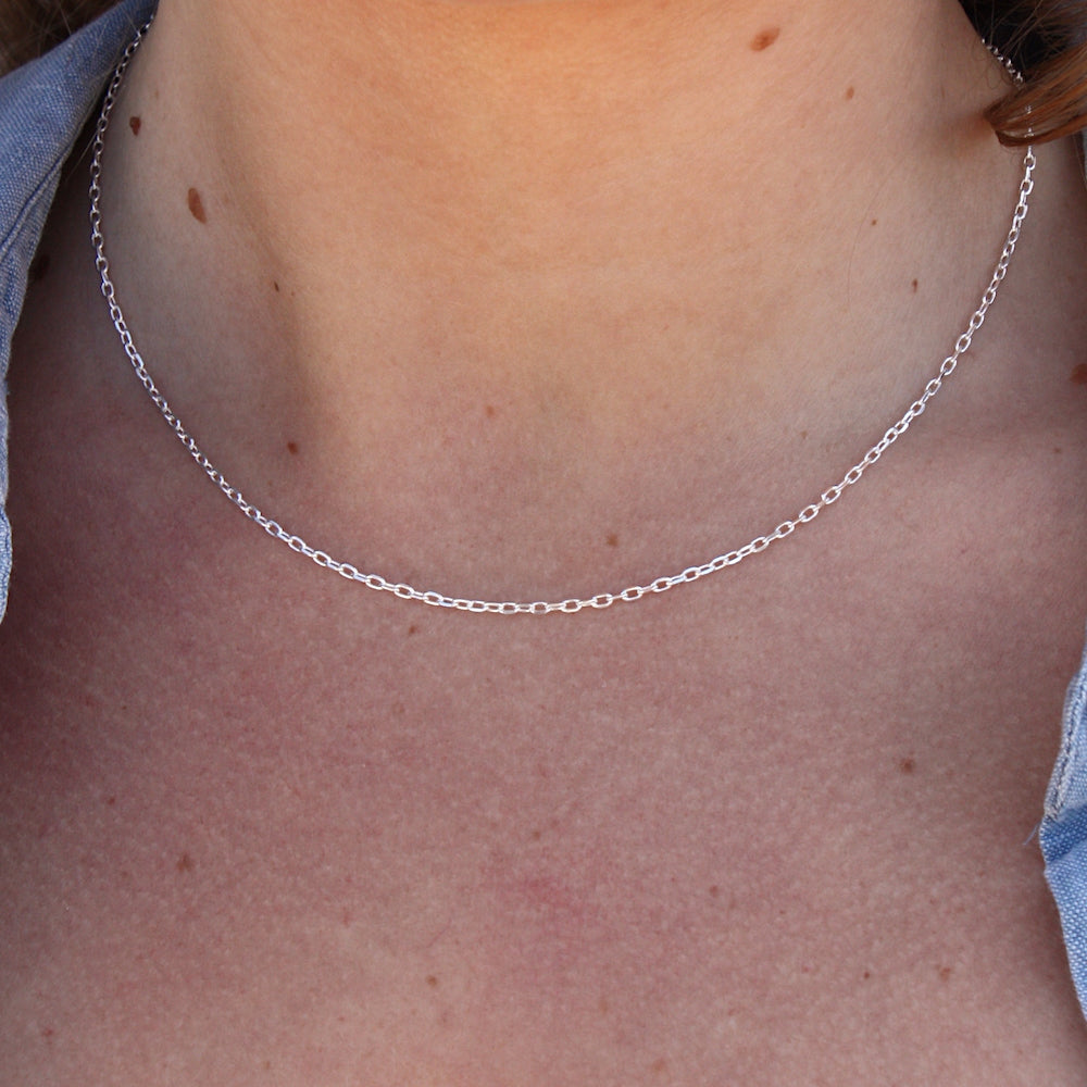 Collier argent maille forçat limée