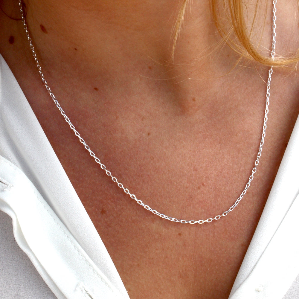 Collier argent maille forçat limée
