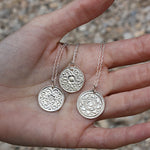 Collier argent 925 et médaille fleur