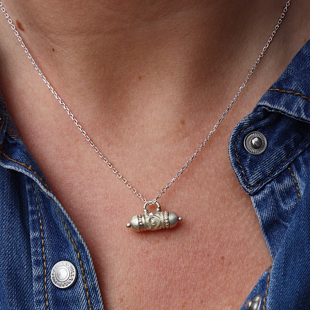 Collier argent 925 et talisman porte bonheur