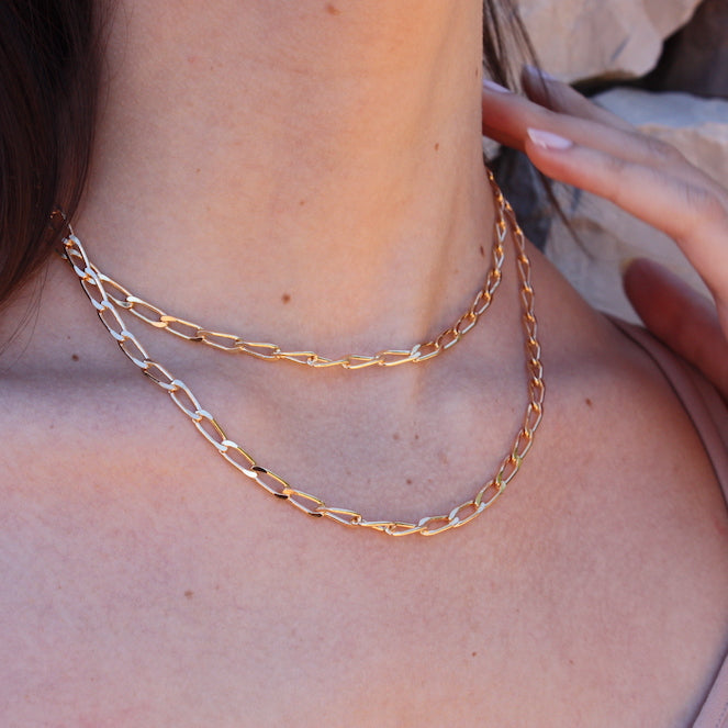 Collier doré maille Cheval quatre faces