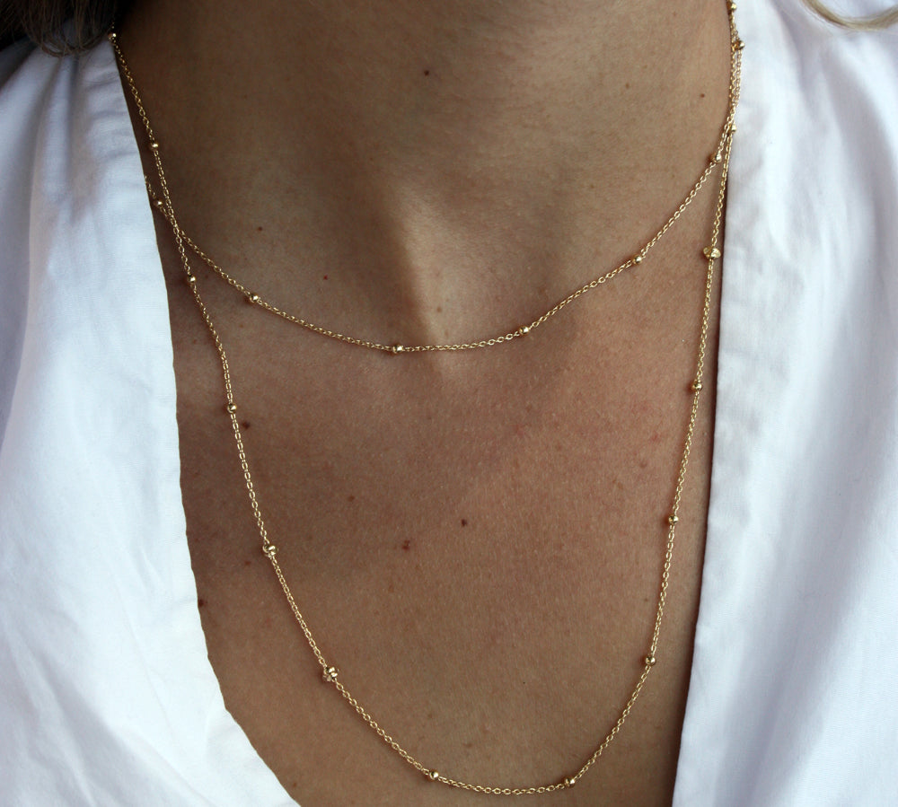 Collier doré maille Boules espacées