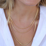 Collier doré maille palmier plate