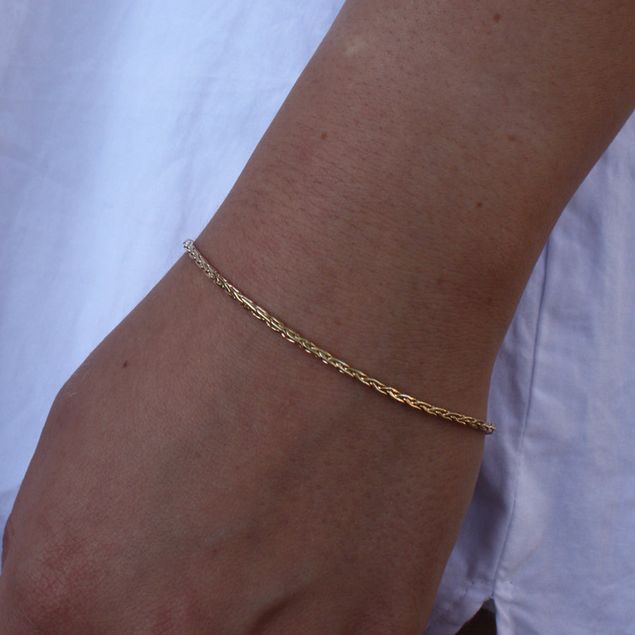 Bracelet doré maille palmier carrée