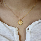 Collier doré médaille chiffre 13 zircons blancs - ZIRCONS