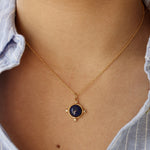 Collier doré pierre cabochon et zircons - LAPIS