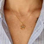 Collier doré oeil d’horus et pierre naturelle - LABRADORITE