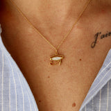Collier doré oeil d’horus et pierre naturelle - PIERRE DE