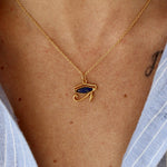 Collier doré oeil d’horus et pierre naturelle - LAPIS