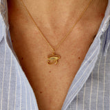 Collier doré oeil d’horus et pierre naturelle - PREHNITE