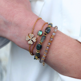 Bracelet doré labradorite et grenat
