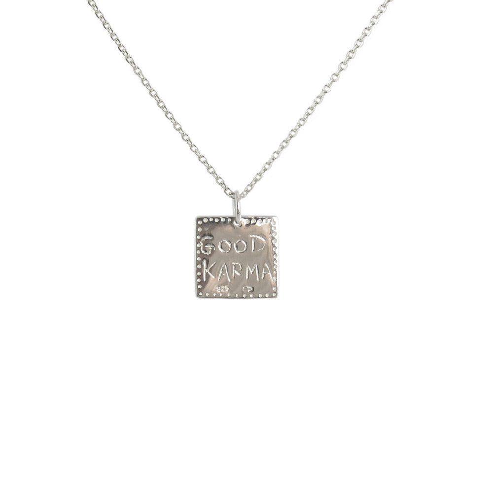 Collier argent 925 pendentif lune & etoile good karma -