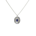 Collier argent 925 et pendentif strié orné d’une pierre