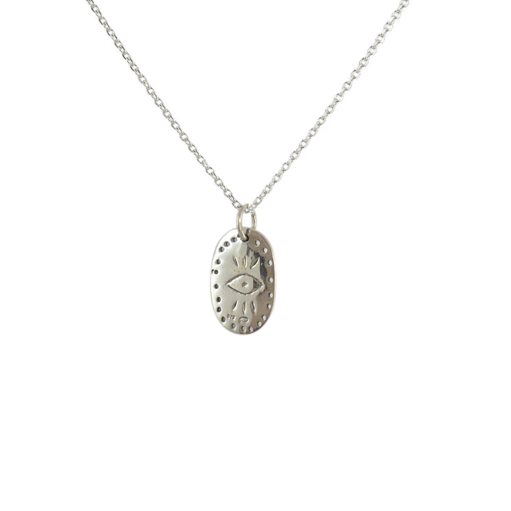 Collier argent 925 pendentif oeil & étoile de David -