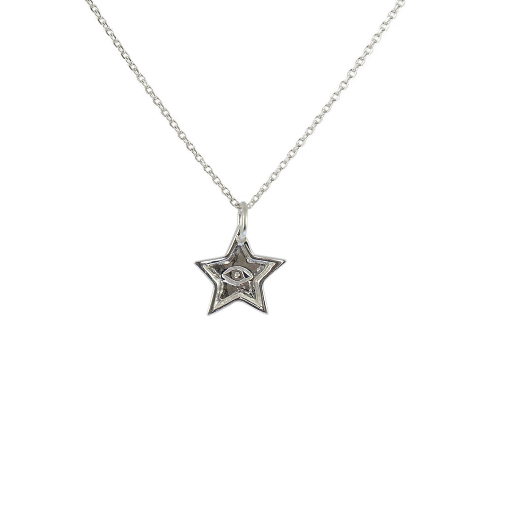 Collier argent 925 et pendentif étoile et oeil