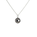 Collier argent oxydé oeil et pierre - ONYX NOIRE