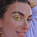 Collier doré pendentif soleil ajouré - Colliers
