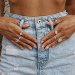 Bague ovale martelée en argent 925 - Bagues