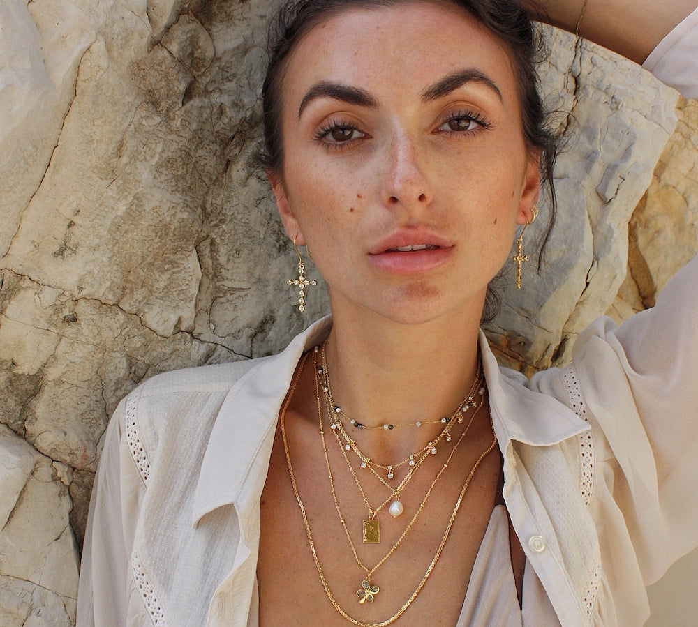Collier argent 925 et pampilles zircons