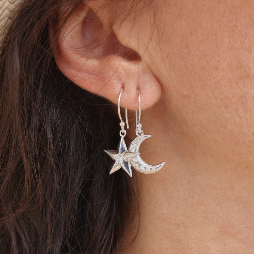 Boucles argent 925 etoile et zircon
