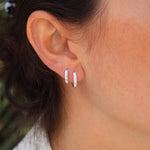 Mini créole argent 925 et zircons - ZIRCON BLANC - Boucles