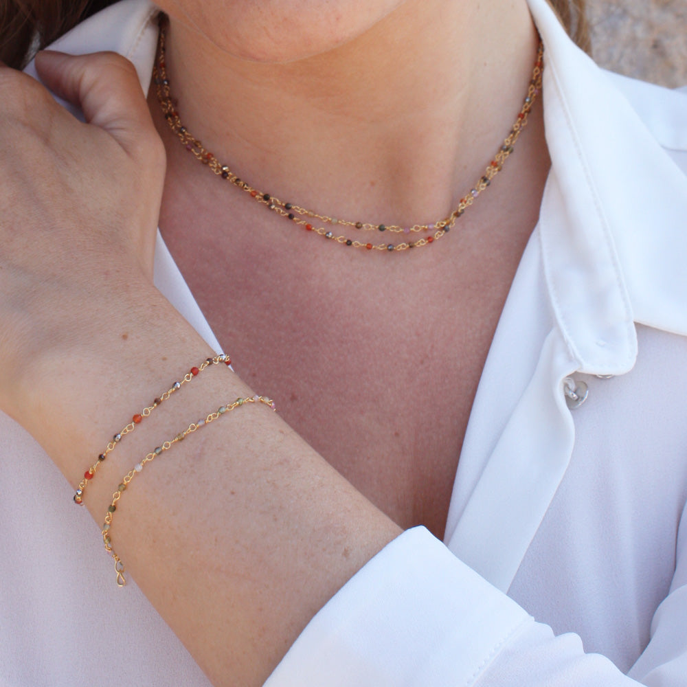 Santa Maria gold bracelet with natural stones