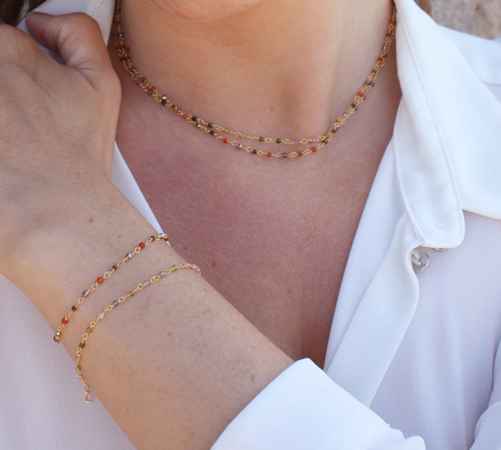 Santa Maria gold bracelet with natural stones