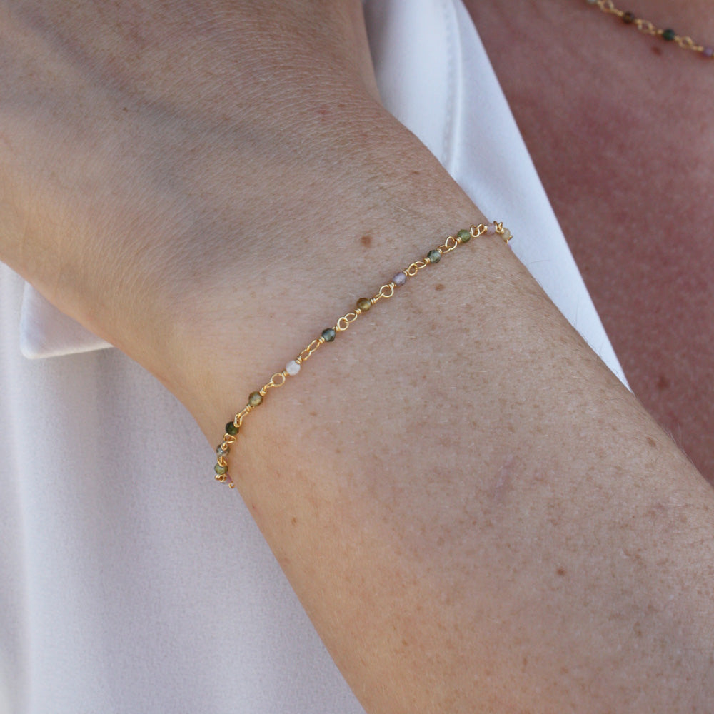 Santa Maria gold bracelet with natural stones