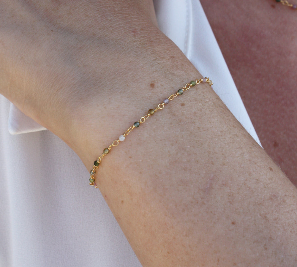 Santa Maria gold bracelet with natural stones